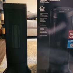 Honeywell Slim Ceramic Tower Heater Black: Indoor Space Heater, Adjustable Thermosta