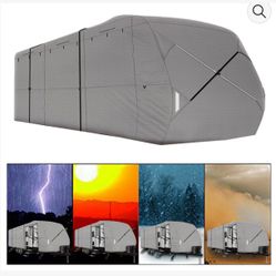 RV Trailer Cover 18'-20' Waterproof Camper Travel Trailer Truck Car Cover 4-Ply Layer 