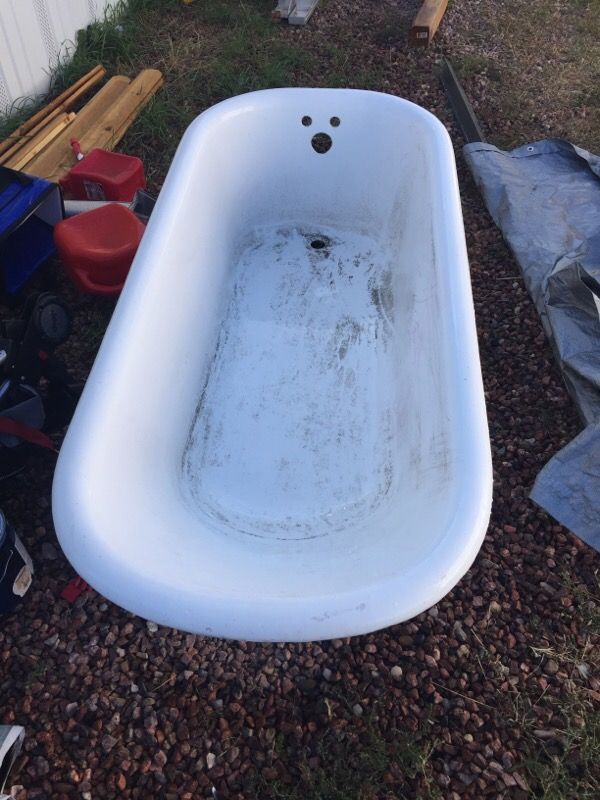 1895 L. Wolff cast iron claw foot tub