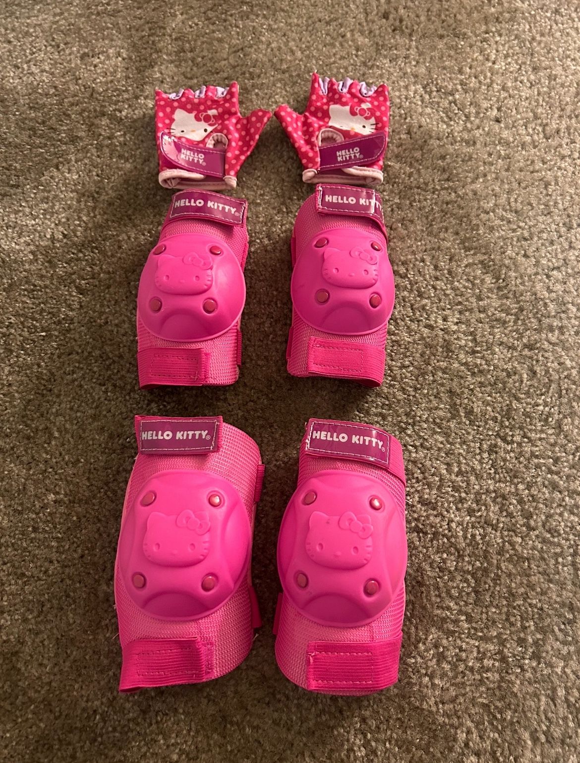 Hello Kitty - Toddler Knee Pads and Elbow Pads Adjustable Protective Gear Set with Gloves, for Girls