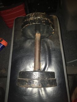 A pair of two plate wielded dumbbells(32lb) each