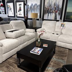 Wonderful Reclining Sofa Set! $1499 🤍✅ More Colors Available!