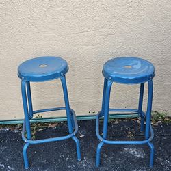 2 metal stools