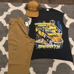 Ua Sweats Size Medium, Trucker Shirt Size Medium , Adjustable Trucker Hat 