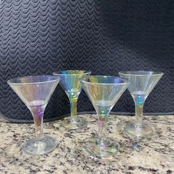 Set of 4 Iridescent Cocktail Glasses $10 must pick up