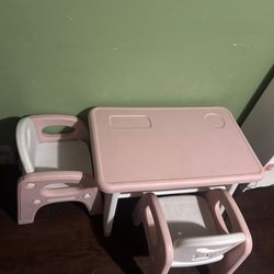 Pink Table And Chairs 