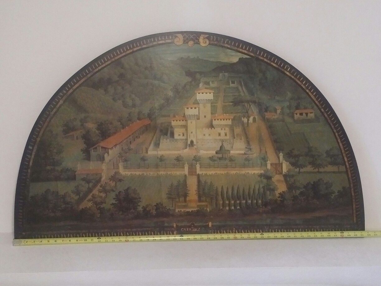 Cafagiolo Estate print on solid wood round wall art