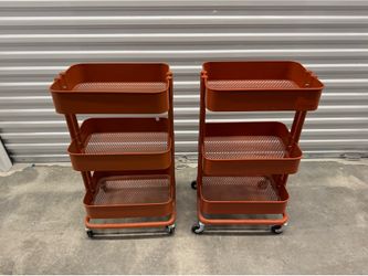 Metal Rolling Utility Carts (Set of 2)