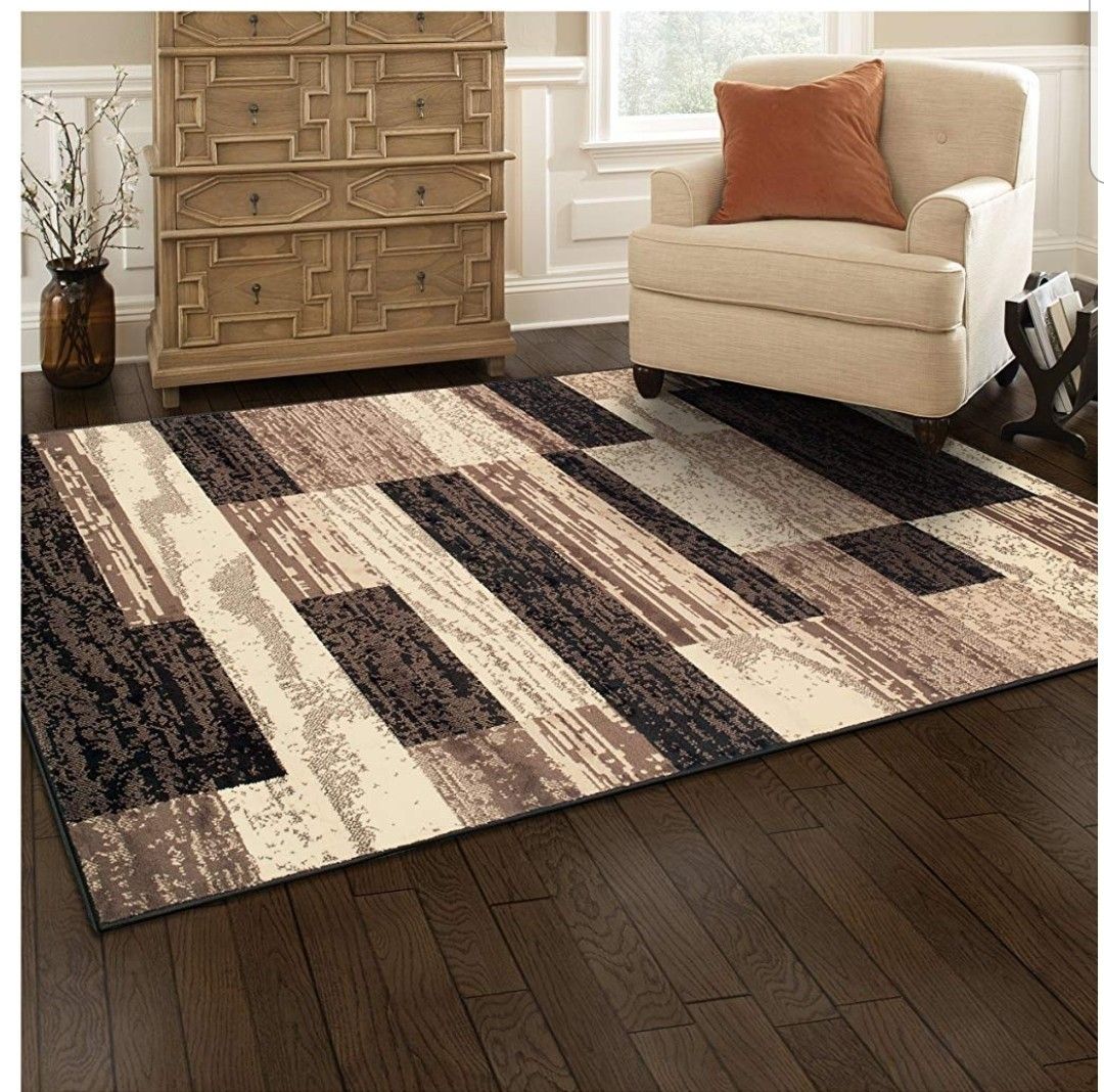 Modern Area Rug Jute Backing 5' x 8' Rugs Living Room Bedroom Home Decor Carpet