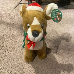 Vintage Plush Rudolph Santa’s Reindeer Still With Tags 