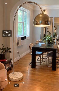 ✨ Luxury Extra Tall Arc Floor Lamp with Marble Base – Over 6 Feet Tall! ✨