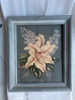 Vintage 1940’s René signed print in vintage frame