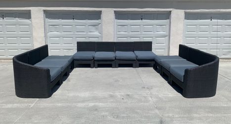 Authentic Gloster Luxury Outdoor Modular Sectional Patio Set - 12 Pieces -