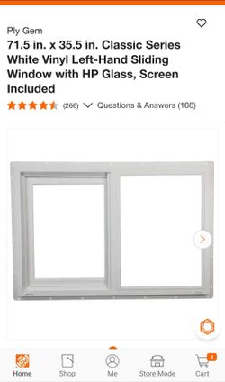 Ply Gem
71.5 in. x 35.5 in. Classic Series White Vinyl Left-Hand Sliding Window with HP Glass
