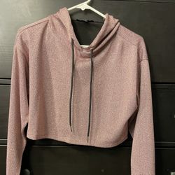Pink Cropped Hoodie