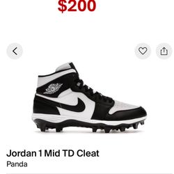Jordan 1 Panda TD cleats