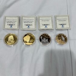4 RARE CERTIFICATE OF AUTHENTICITY COINS