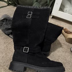 Black Boots Wide Leg Size 9 
