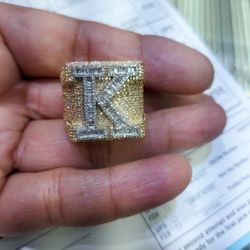 14k Gold Diamond Ring Any Letter 5ct Vs Diamonds 