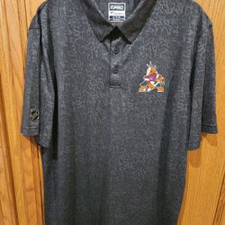 Arizona Coyotes Fanatics Authentic Pro Short Sleeve Gray Polo Shirt Size Large