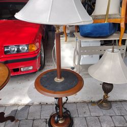 Found In My Attic Old Antique Floor Lamp With Built-in Table
