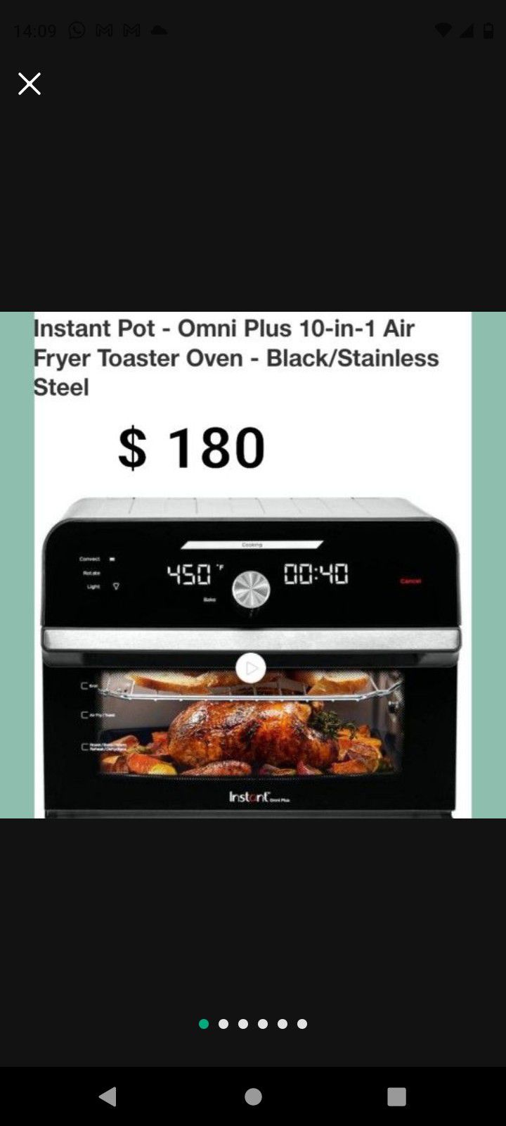 Brand New Instant Pot Omni Plus 10 in 2 Air Fryer Toaster Owen 