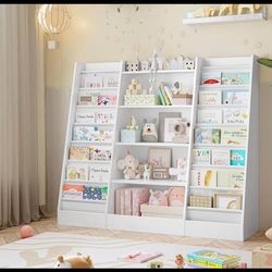 Brand New - Kids Bookshelf & Toy Organizer-14 Sling Shelves