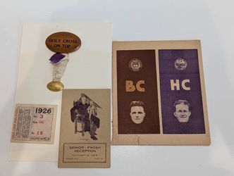 Vintage 1926 Holy Cross Vs Harvard Football Ticket Program Medal Ephemera Lot