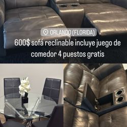 600$ Sofá Reclinable Y Comedor Gratis 