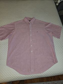 17- Ralph Lauren Light Redish/Pink Short-Sleeve Button-Down Shirt