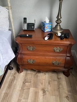 Classic Cherry Nightstand with Brass Handles