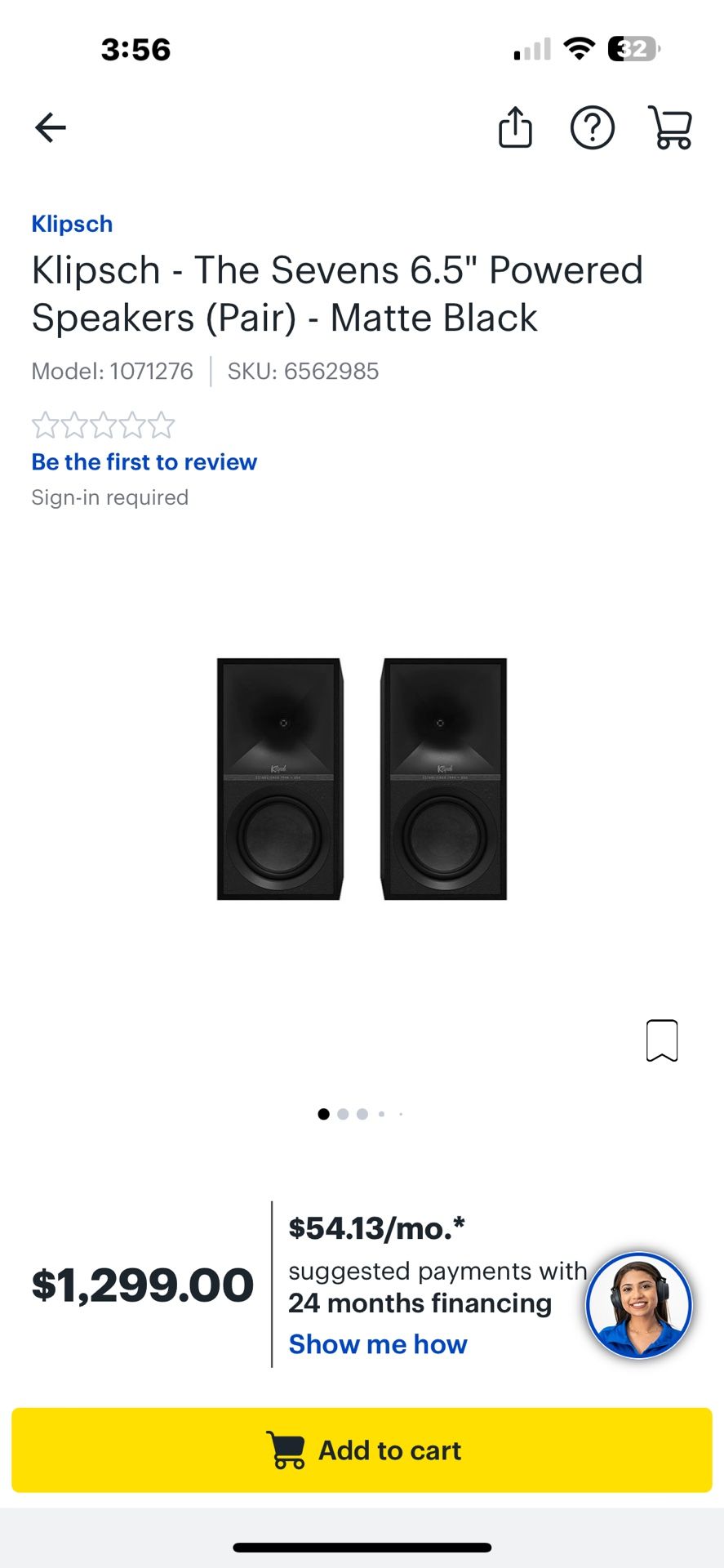 Klipsch - The Sevens 6.5" Powered Speakers (Pair) - Matte Black