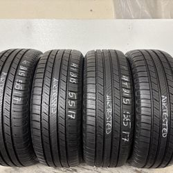 Set 4 New Tires 215 55 17 Michelin Defender 2  No Repairs