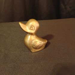 Vintage Miniature Brass Duck Collectable