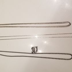 Silver chains and heart