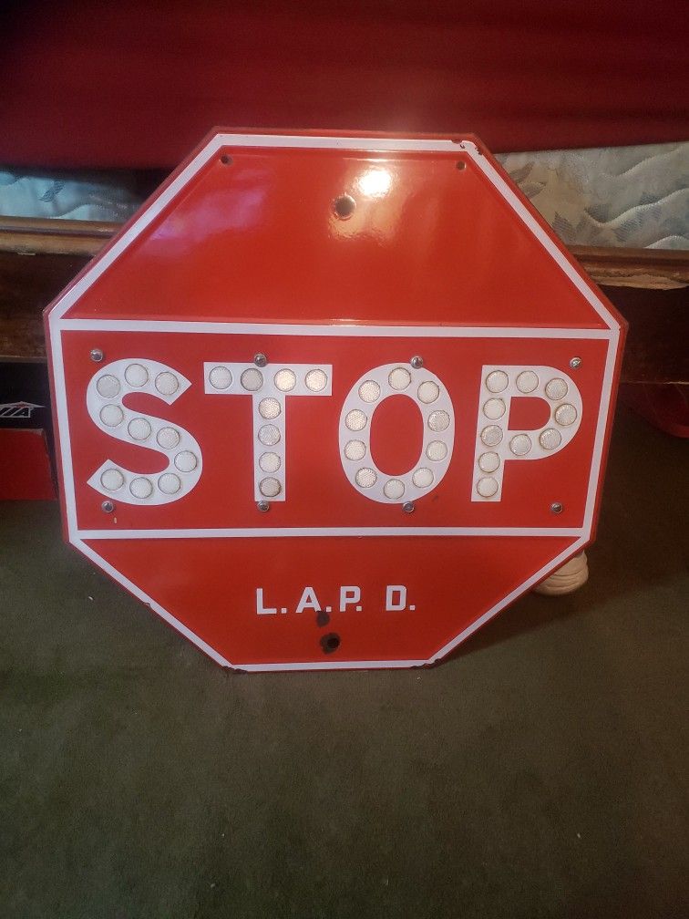 Vintage  Meter L A P D Stop Sign