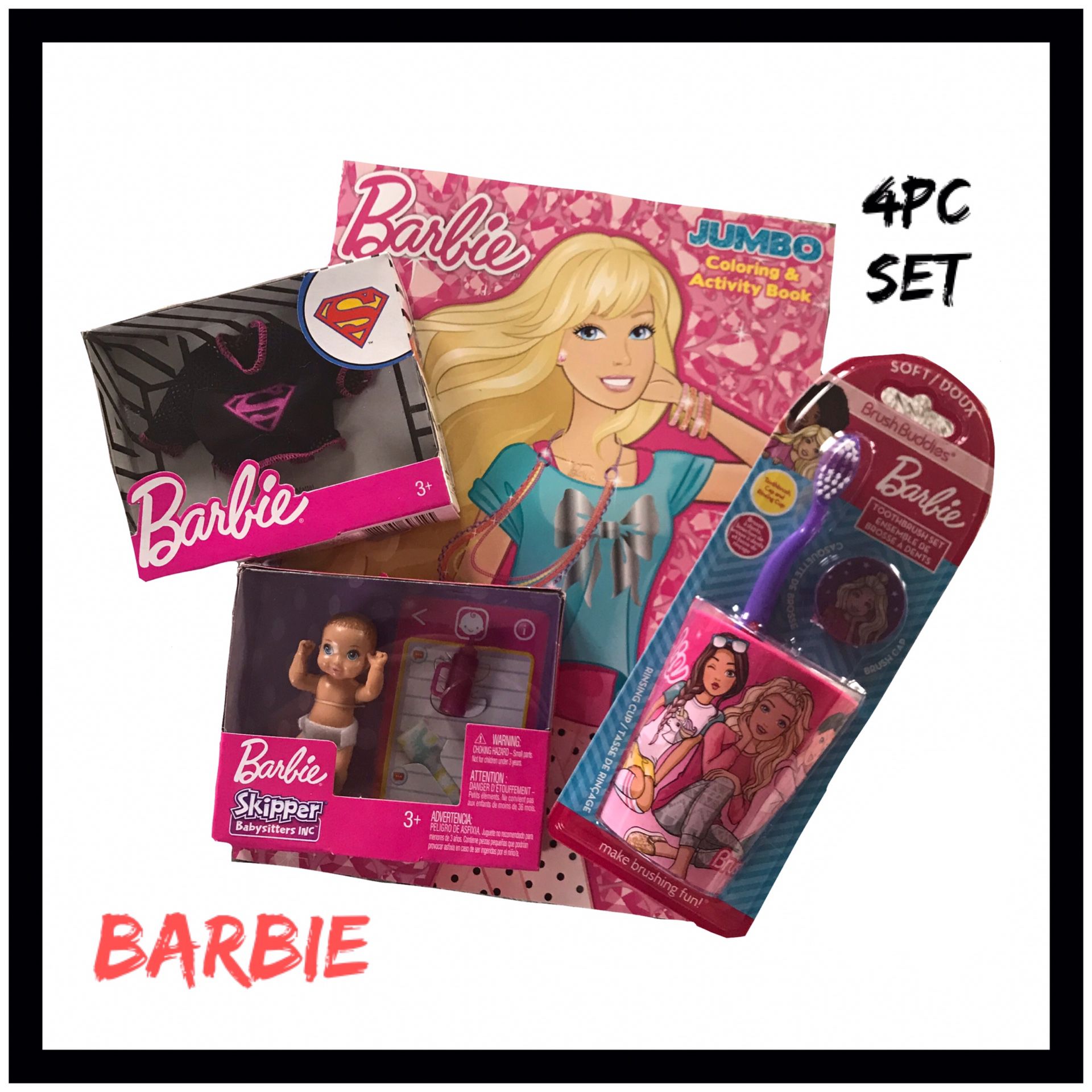 NIB Kids Barbie 4pc Gift Set