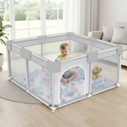 Baby Playpen Large 50 Inch Child Safety Barrier Activity Fence Baby Ball Box Game Playpen for Boy Girl Indoor Outdoors
