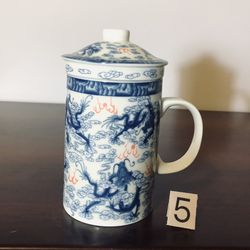 Porcelain 3 Pc/set With Filter Mug 