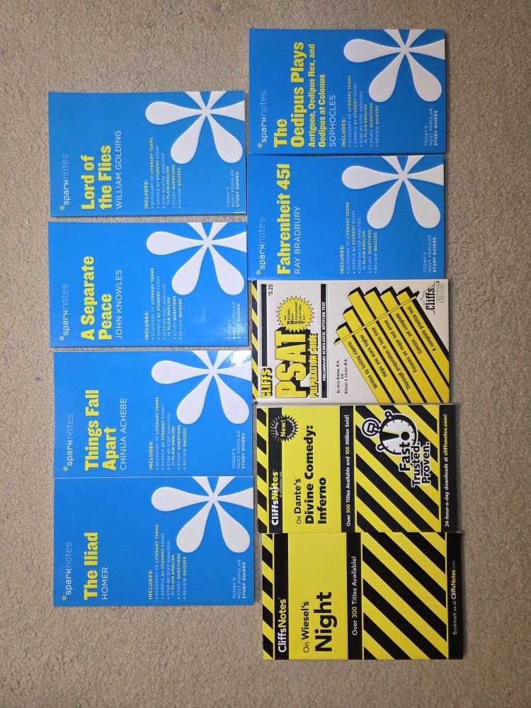 9 Cliff Notes Spark Notes Assorted