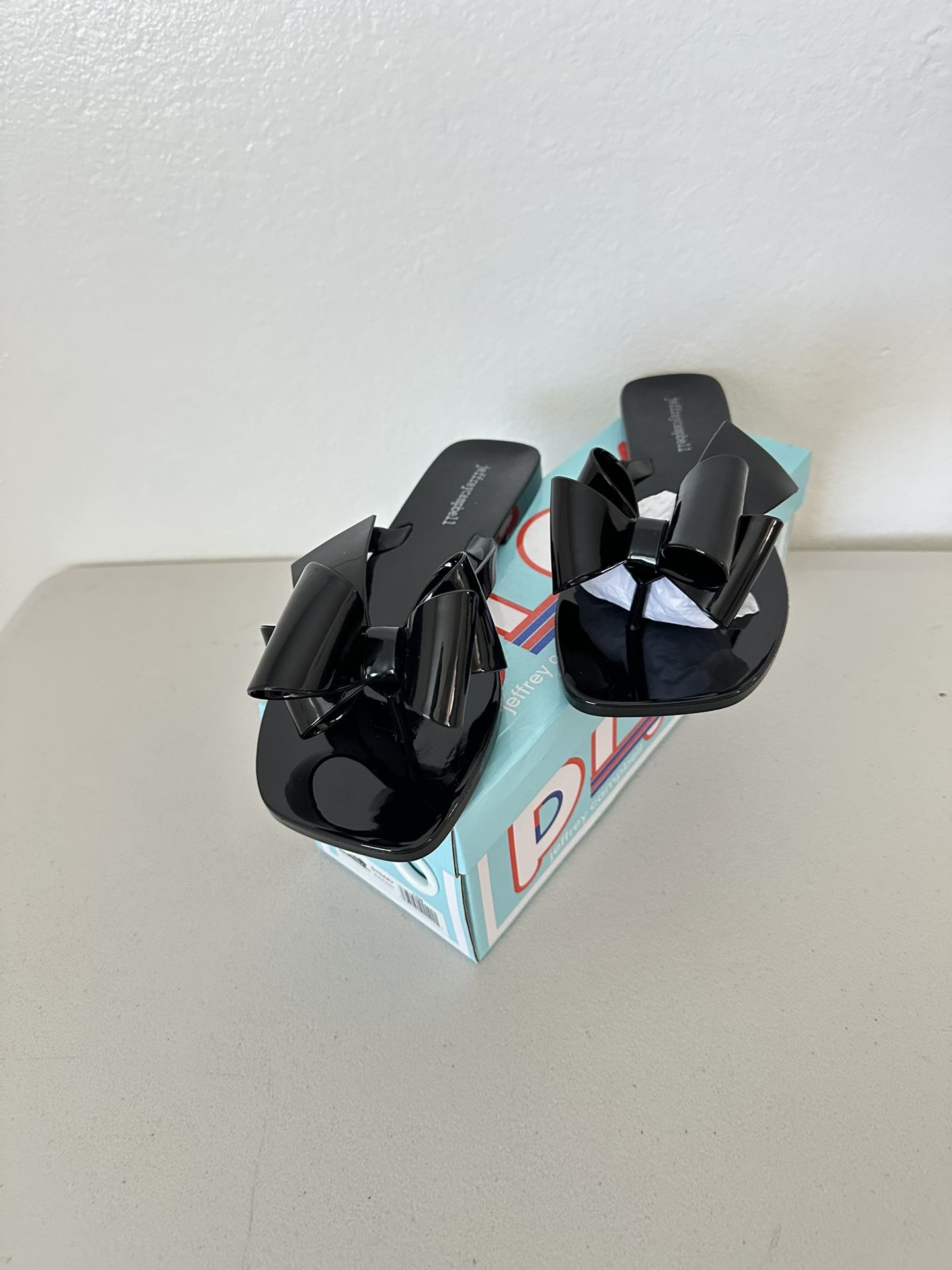 Jeffrey Campbell Sugary Flip Flop Black Sandals