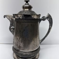 Antique Middletown Plate Co Quadruple Silver Plate Hard White Metal Pitcher 124