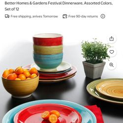 Better Homes And Garden Fiesta 12 Piece Dinnerware Set