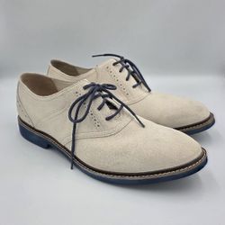 Cole Haan Air Franklin Saddle Mens 11.5 Oxford White Ivory Suede Shoes C11424