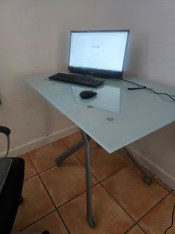Modern Glass Desk / Dining Table - $150
