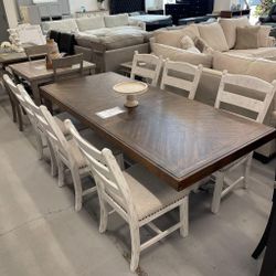 [OM] 🟪 Only $45 initial then take it home 🏡 Brand New  Valebeck Dining Table And 6 Chairs Thanksgiving 