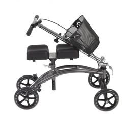 Dual Pad Steerable Knee Walker with Basket, Alternative to Crutches