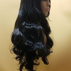 Long Black Wavy Wig