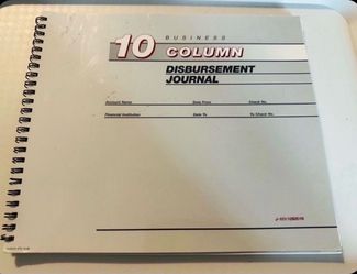 10 Column Business Disbursement Journal - Unused $8