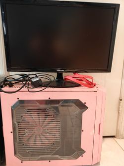 Samsung 24in monitor and pc gaming case with fans